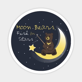 Moon Bears Fish for Stars Magnet